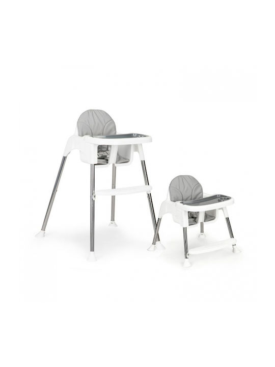 Ecotoys Baby Hochstuhl 2 in 1 mit Höhenverstellbar Weiß