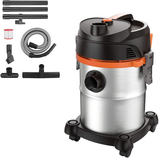 RayTech Vacuum Wet / Dry 1200W with Stainless Bin 19.1lt