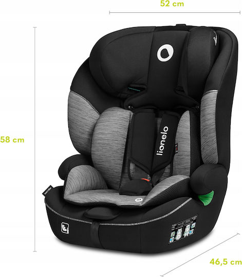 Lionelo Levi Baby Car Seat i-Size Black & Gray 9-36 kg