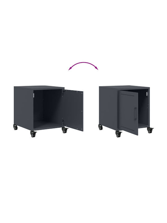 Metal Bedside Tables Grey Set of 2 36x39x43.5cm