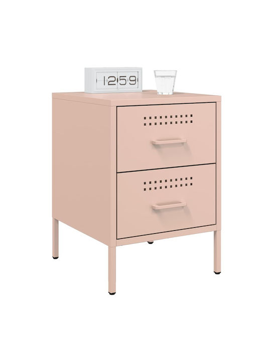 Noptiere Metalice Roz 2buc 36x39x50.5cm