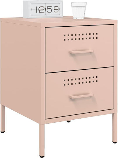 Noptiere Metalice Roz 2buc 36x39x50.5cm