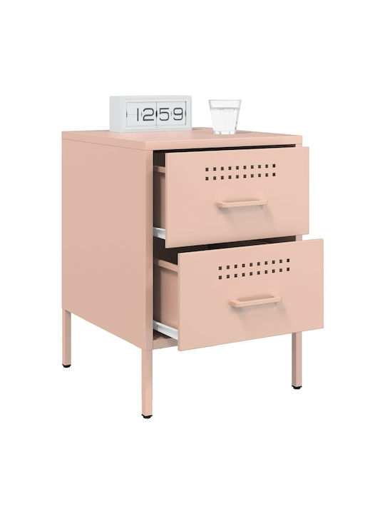 Noptiere Metalice Roz 2buc 36x39x50.5cm