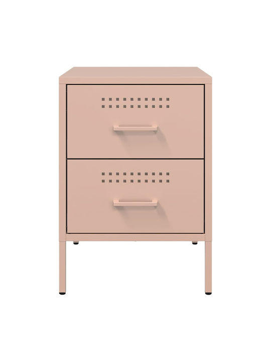 Noptiere Metalice Roz 2buc 36x39x50.5cm