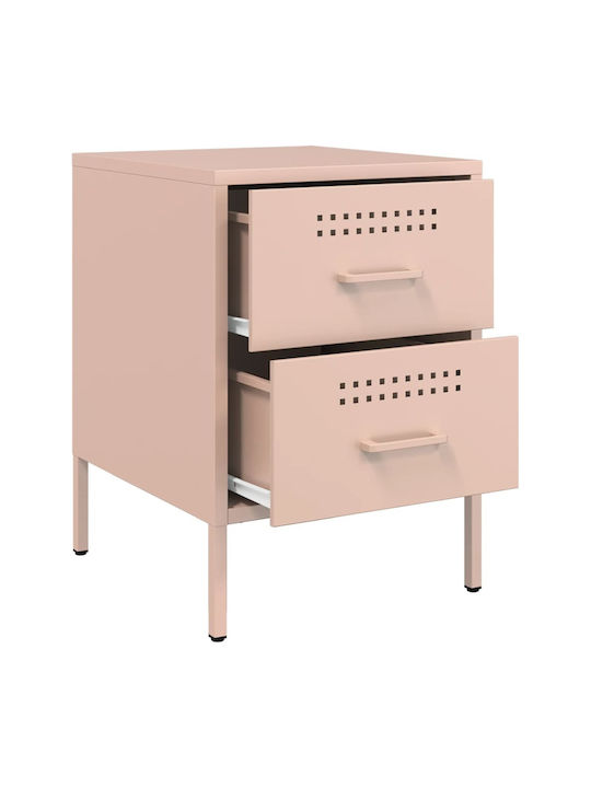 Noptiere Metalice Roz 2buc 36x39x50.5cm