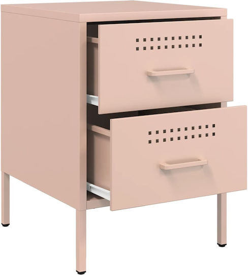 Noptiere Metalice Roz 2buc 36x39x50.5cm