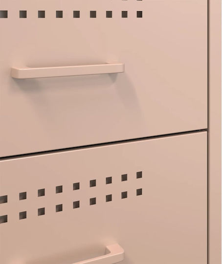 Noptiere Metalice Roz 2buc 36x39x50.5cm