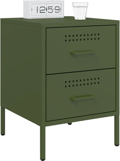 Metal Bedside Tables Green Set of 2 36x39x50.5cm