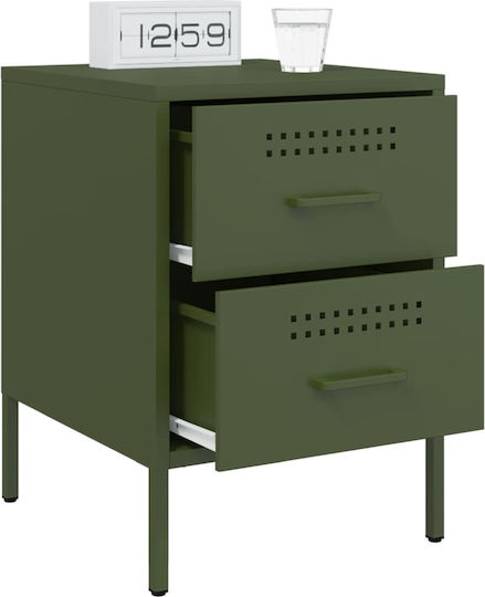 Metal Bedside Tables Green Set of 2 36x39x50.5cm