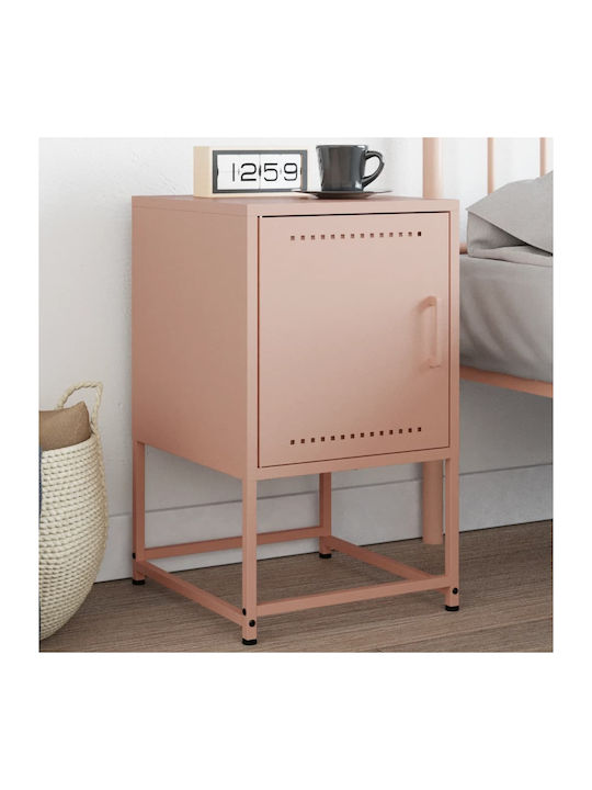 Metal Bedside Table Pink 36x39x60.5cm