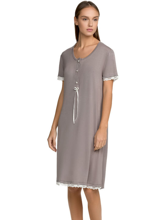 Odyssey Women's Summer Cotton Nightgown Gray