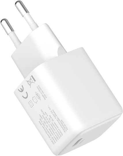 Yenkee Charger Without Cable GaN with USB-C Port 35W Power Delivery / Quick Charge 4+ Whites (YAC G35 VOLT)