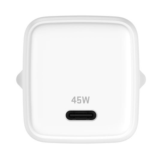 Yenkee Charger Without Cable GaN with USB-C Port 45W Power Delivery / Quick Charge 4+ Whites (YAC G45 Volt)