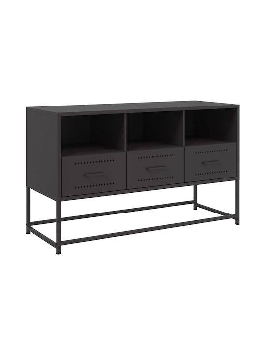 TV Stand Metal Black Velvet-Black Metal L100.5xW39xH60.5cm