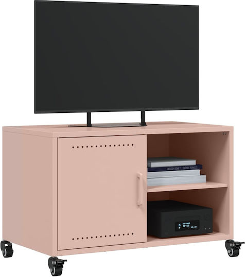 TV-Ständer Metall mit Räder Rosa M68xT39xH43,5cm