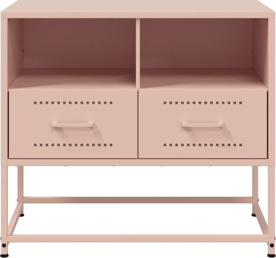 Metal TV Stand Pink 68x39x60.5cm