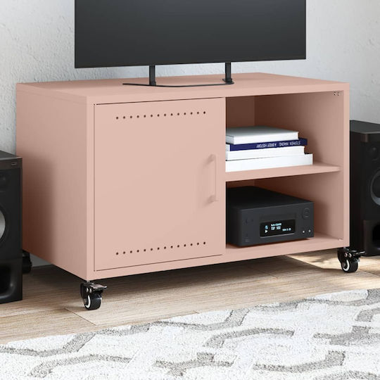 TV-Ständer Metall mit Räder Rosa M68xT39xH43,5cm