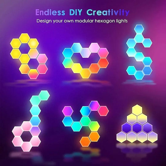 Smart Διακοσμητικό Φωτιστικό LED RGB Hexagon