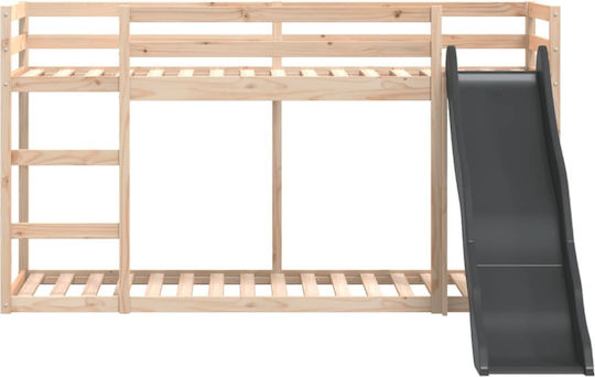 Kids Bed Bunk Single Beige for Mattress 80x200cm