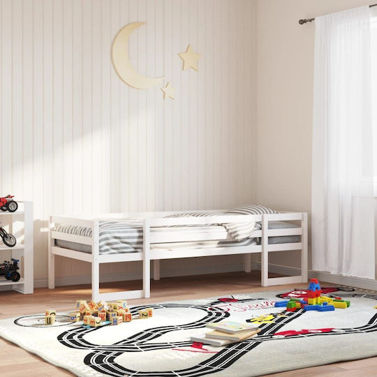 Kinderbett Klassisch Einzeln Beige für Matratze 75x190cm