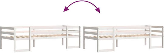 Kinderbett Klassisch Einzeln Beige für Matratze 75x190cm