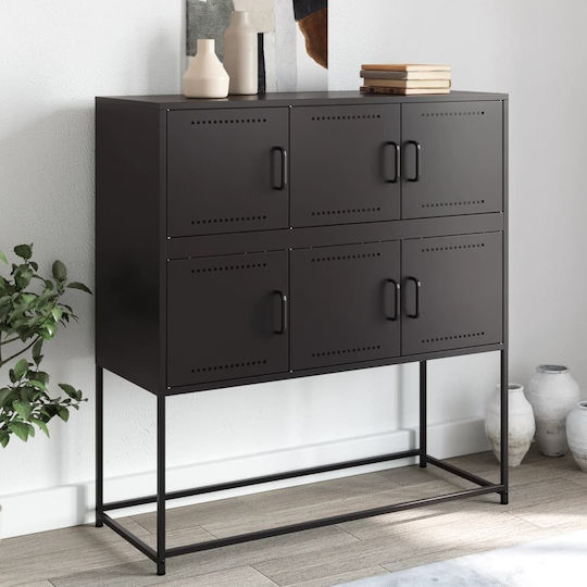 Μπουφές από Μέταλλο Μαύρο 100.5x39x107cm