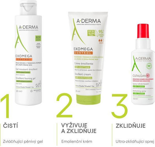 A-Derma Exomega Control Emollient Shower Gel with AHA for Peeling 500ml