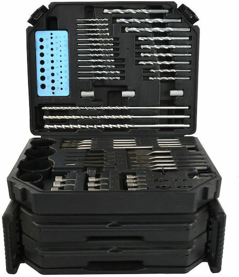 Set 300 Geko G38114 Accessories Bits Tubular Wrenches Punches Plugs Drills Wood Metal Concrete Drills