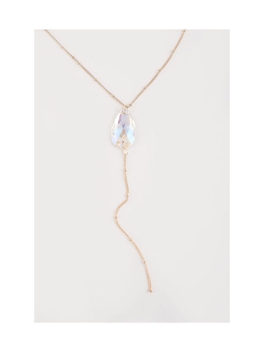 Necklace Long Crystal Iridescent Iridescent