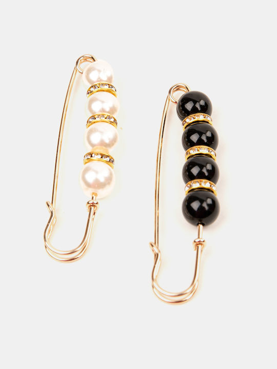 Pearl & Rhinestone Pin White White