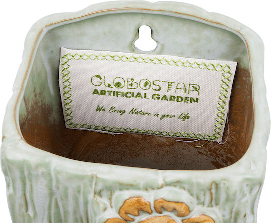 GloboStar Ceramic Green Flower Pot 13x13x17cm