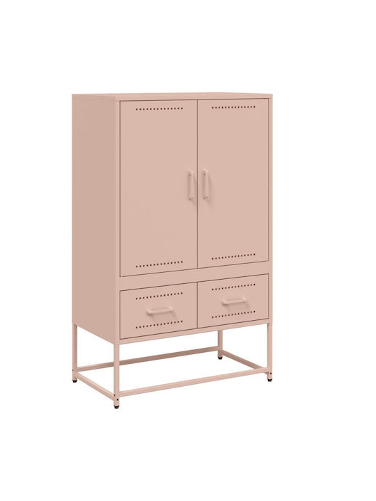 Δίφυλλη Ντουλάπα με 2 Συρτάρια Ροζ 68x39x111.5cm Δίφυλλη Ντουλάπα με 2 Συρτάρια Ροζ 68x39x111.5cm