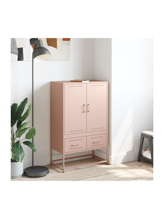 Two Door Wardrobe with 2 Drawers Pink 68x39x111.5cm