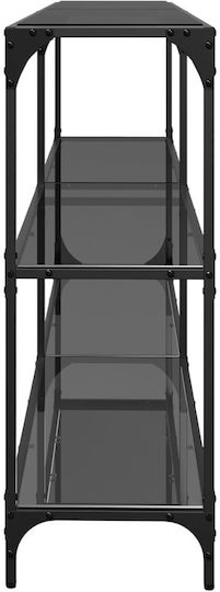 Конзолна маса Метална със Стъклено Покритие Черно Д194.5xШ30xВ81cm