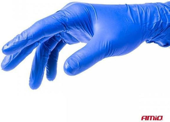AMiO Gloves for Work Disposable Blue Nitrile 100pcs