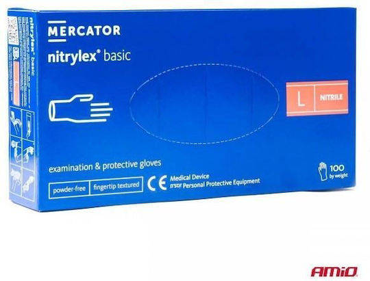 AMiO Gloves for Work Disposable Blue Nitrile 100pcs