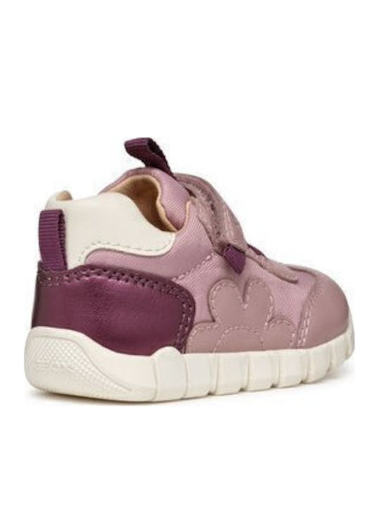 B Iupidoo Παιδικά Sneakers High Ανατομικά με Σκρατς Ροζ