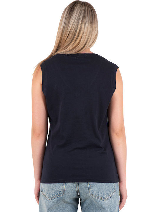 Ade Damen Polo Bluse Blau