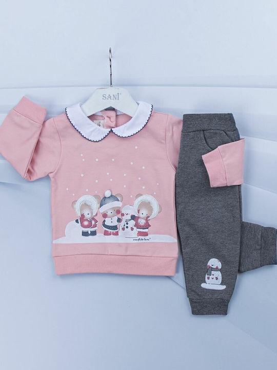 Sani Kids Kinder Sweatpants Set - Jogginganzug Rosa 2Stück