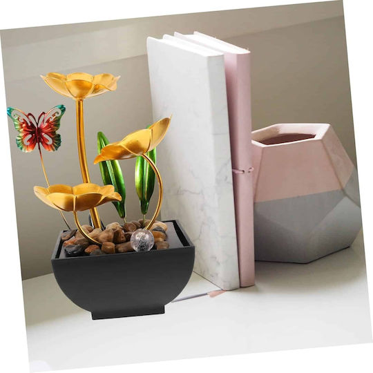 Διακοσμητικό Συντριβάνι Feng Shui Εσωτερικού Εξωτερικού Χώρου 220v Φωτισμό Led & Χρυσά Φύλλα