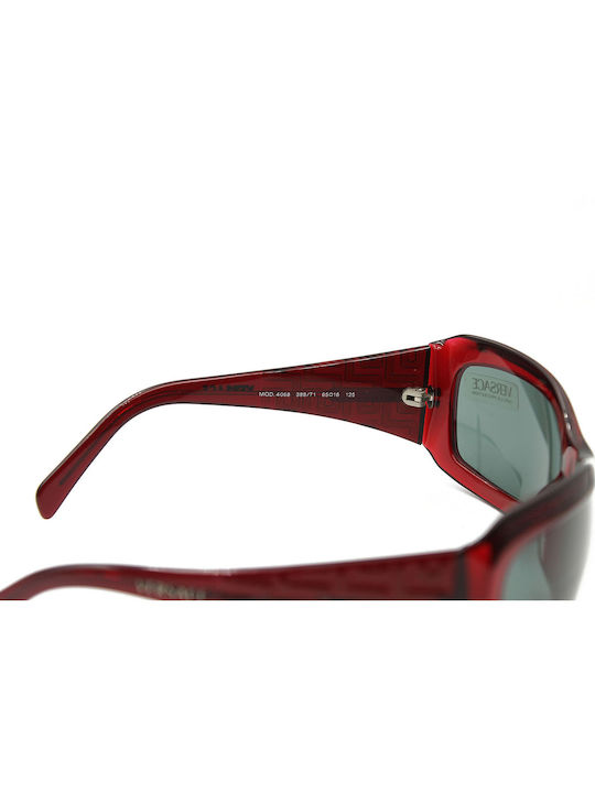 Versace Sunglasses with Red Plastic Frame and Green Lens VE4068 388/71