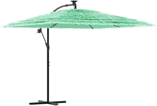 Umbrella Floor Square Wooden Green with Base 2.69x2.69m