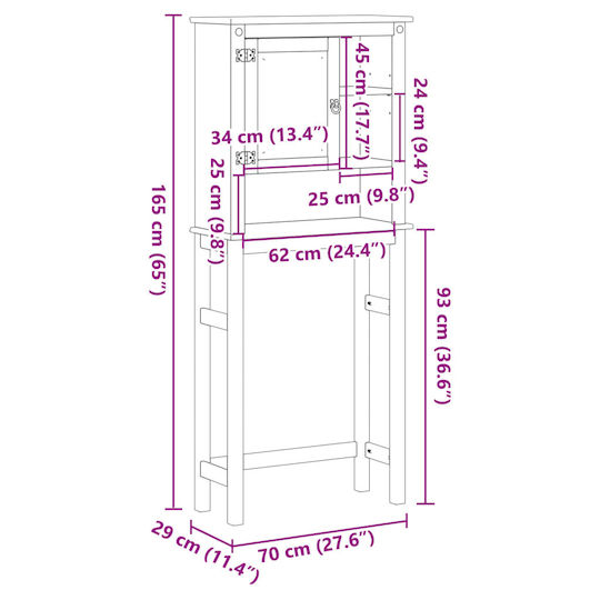 vidaXL Badezimmerschrank Wäscherei B85xT29xH165cm Braun