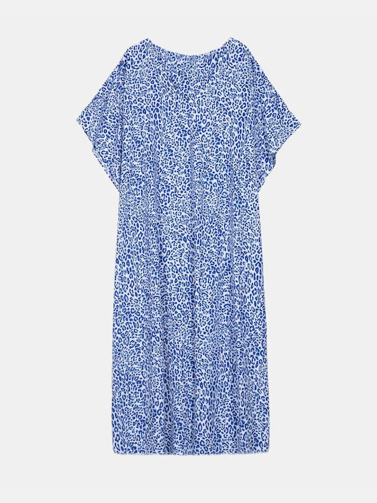 Women's Maxi Dress with Belt Blue