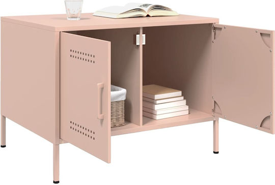 vidaXL Beistelltisch Rechteckig Metall Rosa M68xP50xH50.5cm