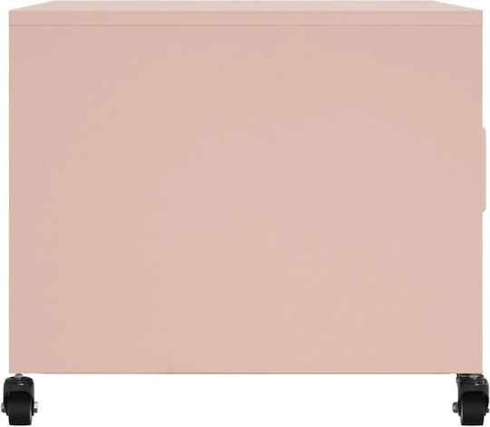 vidaXL Rechteckiger Beistelltisch Aus Metall Rosa M68xL50xH43,5cm