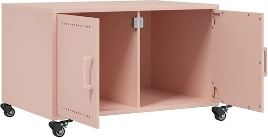 vidaXL Rechteckiger Beistelltisch Aus Metall Rosa M68xL50xH43,5cm
