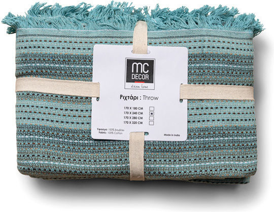 Mc Decor 33001 Ριχτάρι Πολυθρόνας 170x180εκ. Τιρκουάζ
