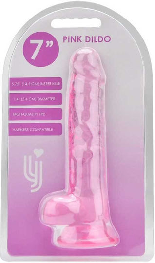 Loving Joy Ρεαλιστικό Dildo με Όρχεις Ροζ 18cm