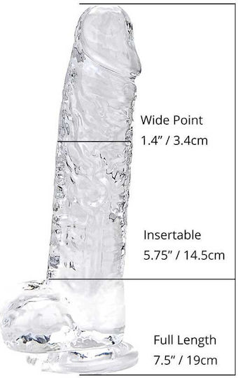 Loving Joy Realistisches Dildo mit Hoden Transparent 18cm